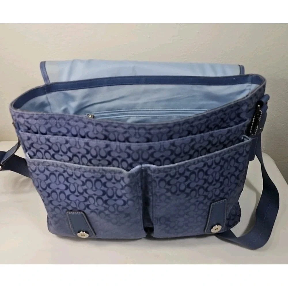 Coach Saddle Unisex Signature Messenger F70293 Blue Canvas Shoulder Bag‎